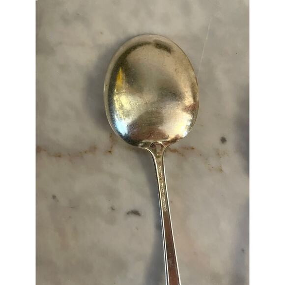 1930s Gorham Lady Caroline Silverplate 6 Teaspoon + 1 Soup Spoon Set Vintage - Picture 7 of 9